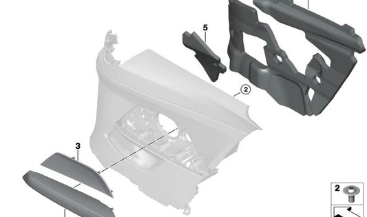 Rejilla del altavoz trasero derecho OEM 51435A11B02 para BMW G22, G82. Original BMW.