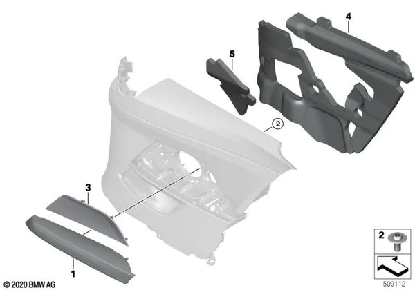 Rejilla de altavoz trasero izquierdo para BMW Serie 4 G22, G82 (OEM 51435A11B01). Original BMW.