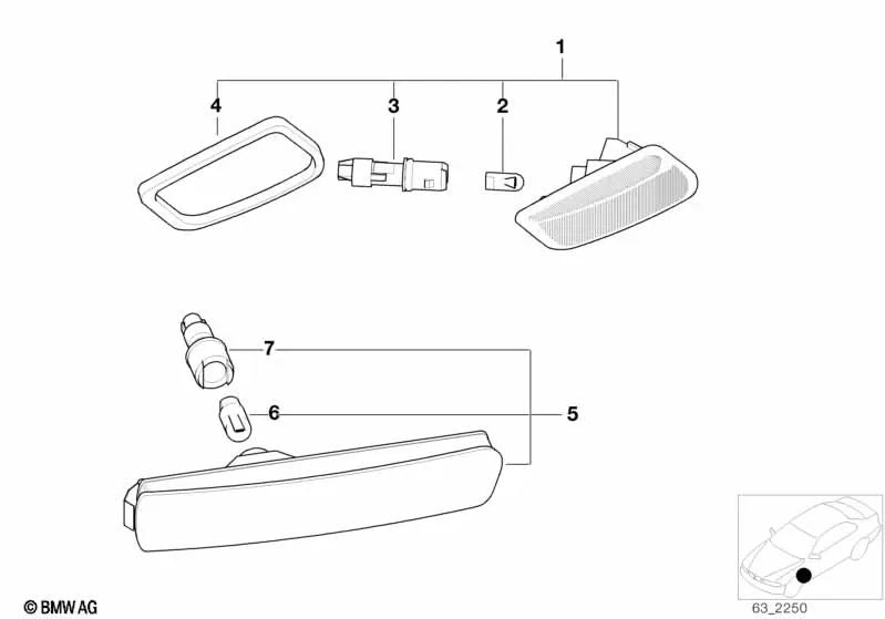 Junta derecha para BMW para varios modelos/series de BMW (OEM 63138400764). Original BMW