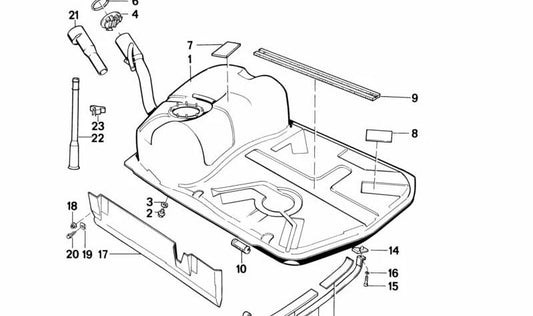 Depósito de Combustible de Metal para BMW Serie 7 E32 (OEM 16111179352). Original BMW