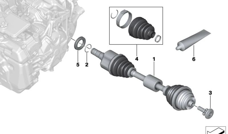 Anillo de Retención para BMW Serie 1 F40, F52, F70, Serie 2 F44, F45N, F46N, U06, X1 F48, U11, X2 F39, U10, y MINI F54, F55, F56, F57, F60, F65 (OEM 31605A25FE9). Original BMW