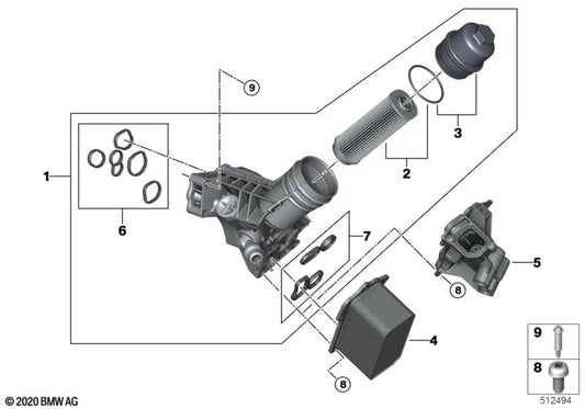 Carcasa de Termostato con Termostato para BMW G42, G20, G20N, G22, G26 (OEM 11428489299). Original BMW