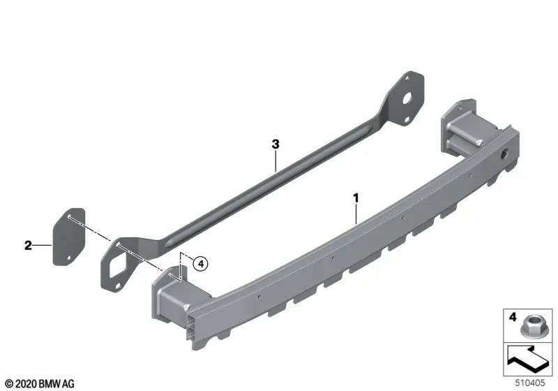 Rear bumper bracket for BMW F90, F90N, G30, G30N, G31, G31N (OEM 51127387334). Original BMW