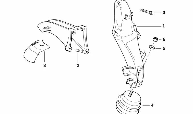 Soporte izquierdo para BMW Serie 3 E36 (OEM 11811137015). Original BMW.