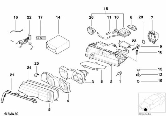 Scheinwerfer-Reparatursatz für BMW 7er E38 (OEM 63128381470). Original BMW