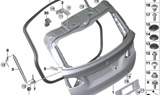 Accionamiento de husillo para BMW Serie 2 F46, F46N (OEM 51249465655). Original BMW