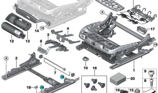 Linker Sitz für BMW 5er G30, G31, 6er G32 (OEM 52107470411). Original BMW