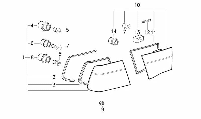 Portalámpara para BMW E31 (OEM 63211392167). Original BMW