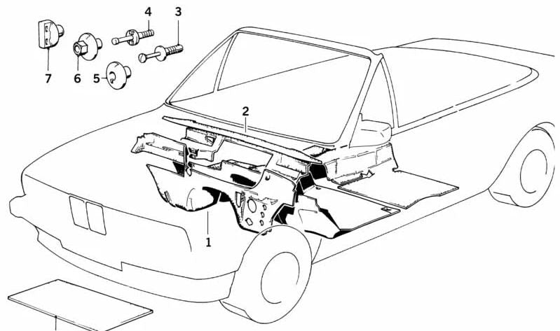 Botón de presión para BMW Serie 3 E30, Serie 5 E28, Serie 6 E24, Serie 7 E38 (OEM 51481906207). Original BMW