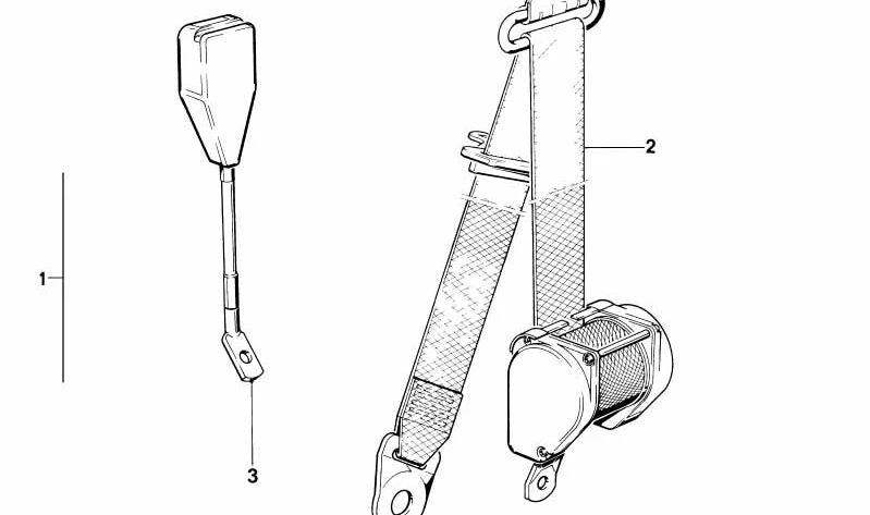 Cinturón de seguridad delantero OEM 72111952016 para BMW E12, E28, E24, E23. Original BMW.