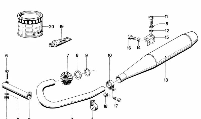 Silenciador izquierdo OEM 18121234582 para BMW (Modelos compatibles: E30, E34, E36, E46, E60, E90, F10, F30, G20). Original BMW.