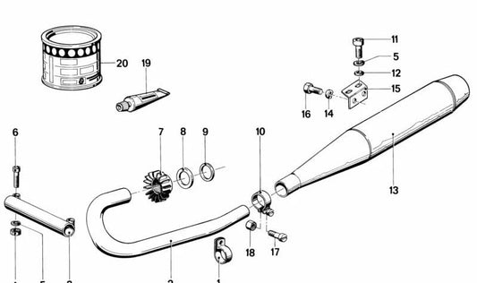 Silenciador izquierdo OEM 18121234582 para BMW (Modelos compatibles: E30, E34, E36, E46, E60, E90, F10, F30, G20). Original BMW.