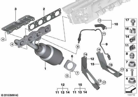 Flat Gasket for BMW 1 Series E81, E82, E87, E88, 3 Series E90, E91, E92, E93, X1 E84 (OEM 18407527796). Genuine BMW