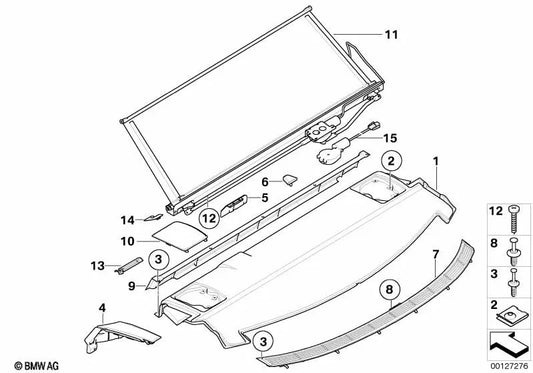 Rejilla de ventilación bandeja de almacenamiento para BMW Serie 5 E60, E60N (OEM 51467066581). Original BMW