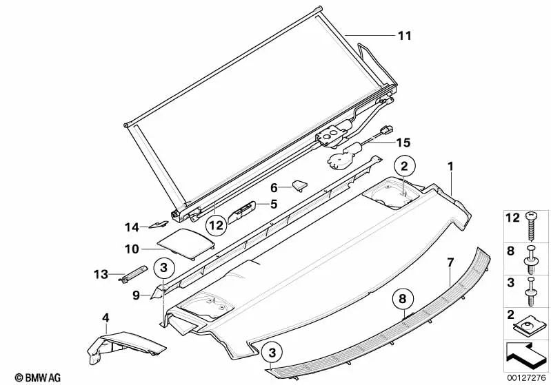 Carcasa travesaño trasero para BMW Serie 5 E60, E60N (OEM 51467038355). Original BMW