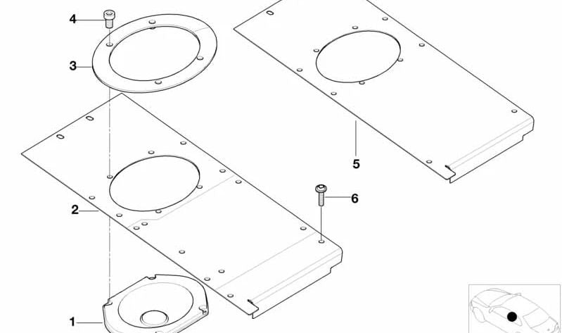 Placa de montaje derecha OEM 65108235278 para BMW E52. Original BMW.