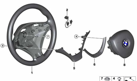 Volante deportivo de cuero OEM 32306793702 para BMW E70, E71, E72. Original BMW.