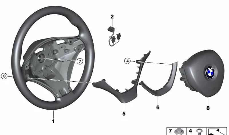 Chrom -Embinedor für Sport Steor OEM 32306780675 für BMW E70, E71, E72. Original BMW.