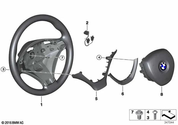 Volante deportivo de cuero para BMW E70, E71 (OEM 32306797916). Original BMW.