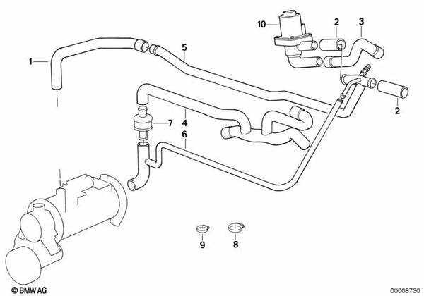 Tubo de retorno para BMW E32 (OEM 64211388059). Original BMW.