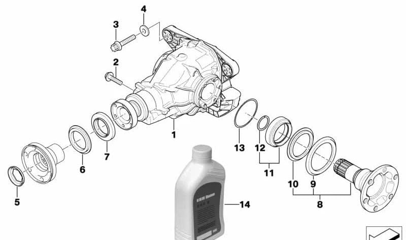 Left transmission output flange for BMW E46, E85, E86 (OEM 33137840563). Original BMW