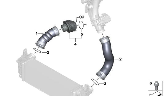 Silenciador de admisión OEM 11618580069 para BMW G20, G21. Original BMW.