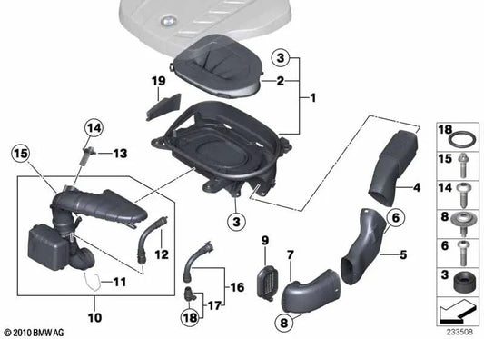 Conducto de Admisión para BMW F25 (OEM 13717811028). Original BMW