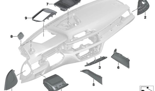 Compartimento plegable lado del conductor en cuero para BMW G11, G12 (OEM 51457991263). Original BMW