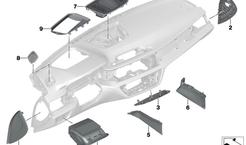 Folding compartment driver's side leather for BMW 7 Series G11, G12 (OEM 51457991053). Original BMW