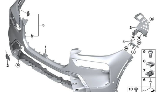 Soporte inferior derecho del parachoques OEM 51119881248 para BMW G07 (X7). Original BMW