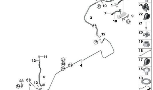 Grobgewinde-Bolzenmutter für BMW F30, F31, G20, G21, F32, F33, F36, F10, F11, F02Fbt, F07, G14, G15, G16, F15EC, F16, G29 (OEM 07149252293). Original BMW