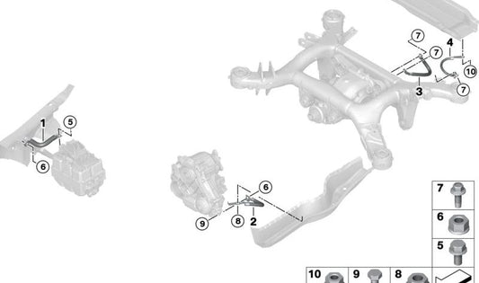 Ground cable for BMW X5 G05 (OEM 61298742016). Genuine BMW