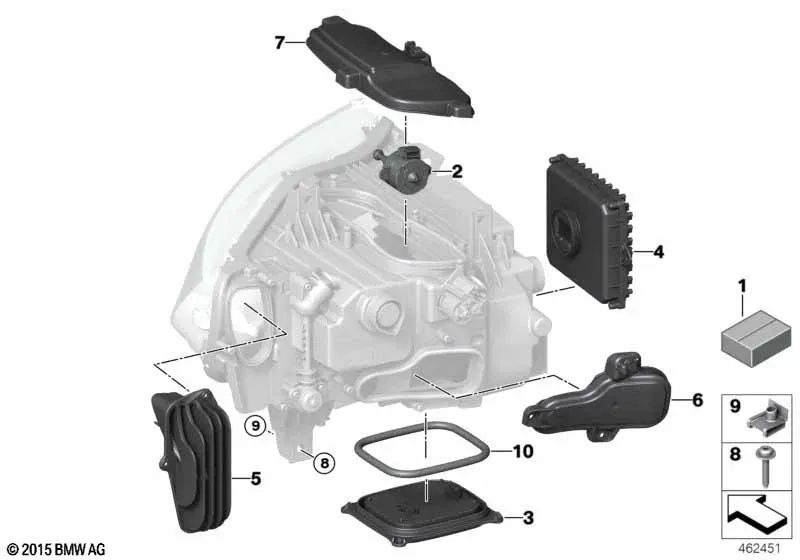 Kit de reparación de tornillos para BMW Serie 7 F01, F01N, F02, F02N, F04 y i I12, I12N, I15 (OEM 63117225228). Original BMW.