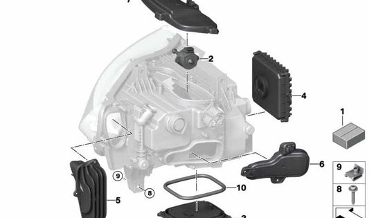 Tapa de protección para faro derecho OEM 63117391484 para BMW i8 (I12, I15). Original BMW