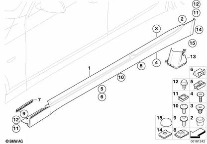 Clip para BMW Serie 5 E60, E60N, E61, E61N (OEM 51717066223). Original BMW