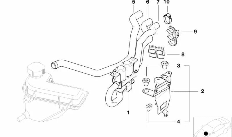 Manguera Radiador-Depósito de Expansión para BMW E53 (OEM 64218409066). Original BMW