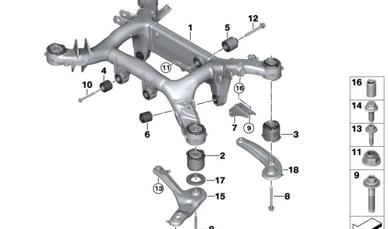 Braccio di controllo anteriore sinistro OEM 33306885953 per BMW G09. BMW originale.