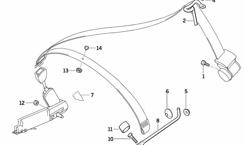 Pasamuros de goma OEM 72118163314 para BMW E36. Original BMW.