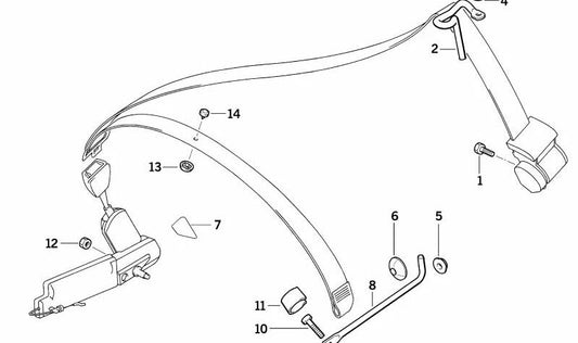 Pasamuros de goma OEM 72118163314 para BMW E36. Original BMW.