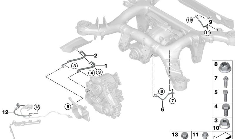 Masseleitung para BMW G20, G21, G28 Serie 4 G22 Serie 5 G30, G31, G38 Serie 6 G32 Serie 7 G11, G12 Serie 8 G14, G15, G16 (OEM 12428633997). Original BMW