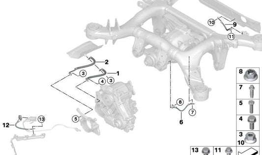 Generator-Massekabel für BMW 5er G30N, G31N, 6er G32N (OEM 12425A1D355). Original BMW