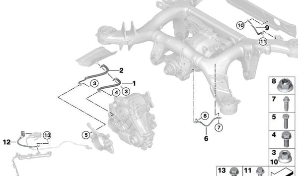 Cable de Masa del Generador para BMW Serie 5 G30N, G31N, Serie 6 G32N (OEM 12425A1D355). Original BMW