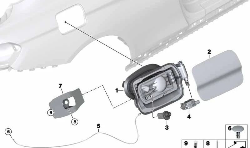 Tapa de Cubierta para BMW Serie 4 F32, F36, F82 (OEM 51177270761). Original BMW