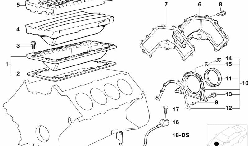 Tapa de cierre para BMW E34, E39, E32, E38, E31, E53, E52 (OEM 11141729832). Original BMW