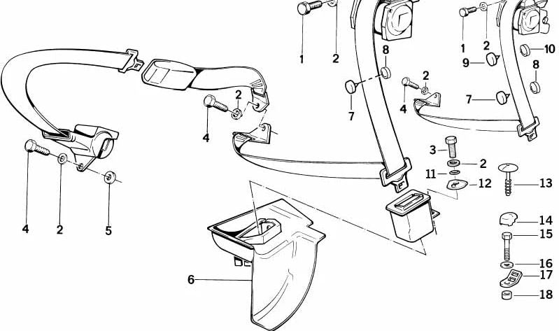 Revestimiento derecho para BMW Serie 5 E34 (OEM 72111944498). Original BMW