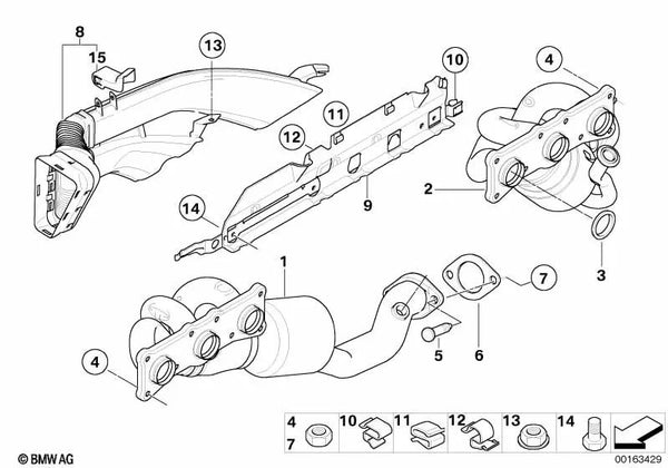 Krümmerkühlkanal para BMW E60N, E61N, E63N, E64N (OEM 18407565574). Original BMW