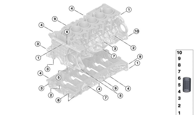 Inserto de Rosca para BMW E81, E82, E87, E88, E90, E91, E92, E93, E60, E61, F10, F11, F18, E63, E64, E65, E66, F01, F02, E84, E83, F25, E70, E85, E86, E89 (OEM 11117547538). Original BMW