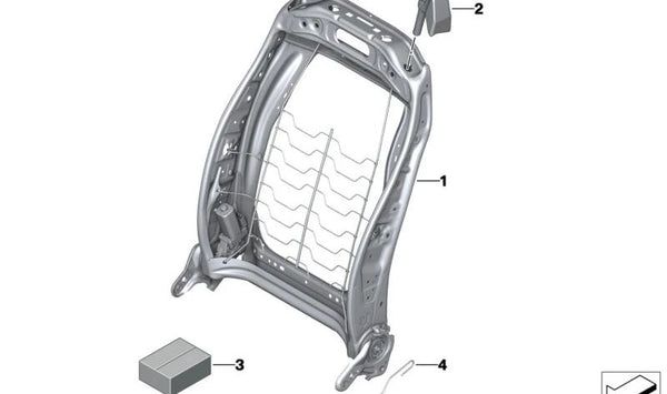 Reclinado eléctrico derecho para MINI F65, U25 y BMW Serie 1 F70, Serie 2 U06, X1 U11, U12, X2 U10, X3 G45 (OEM 52107911660). Original BMW