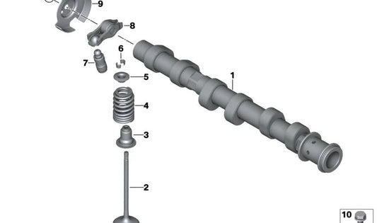 Árbol de levas de admisión para BMW F70, U06, G20N, G21N, G22N, G23N, G26N, G60, G61, G68, U11, U12, U10, G45, G06N (OEM 11318744957). Original BMW