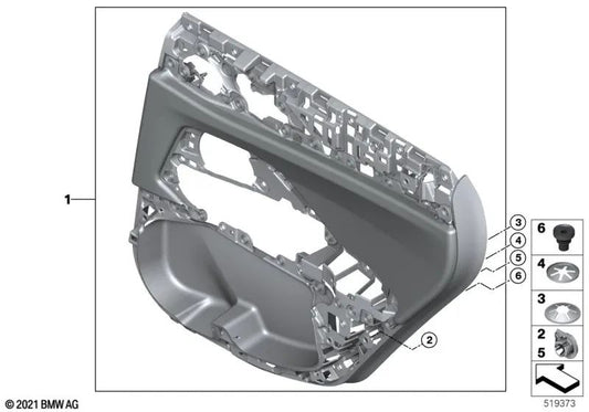 Revestimiento de puerta trasero derecho para BMW G26 (OEM 51425A46A98). Original BMW.